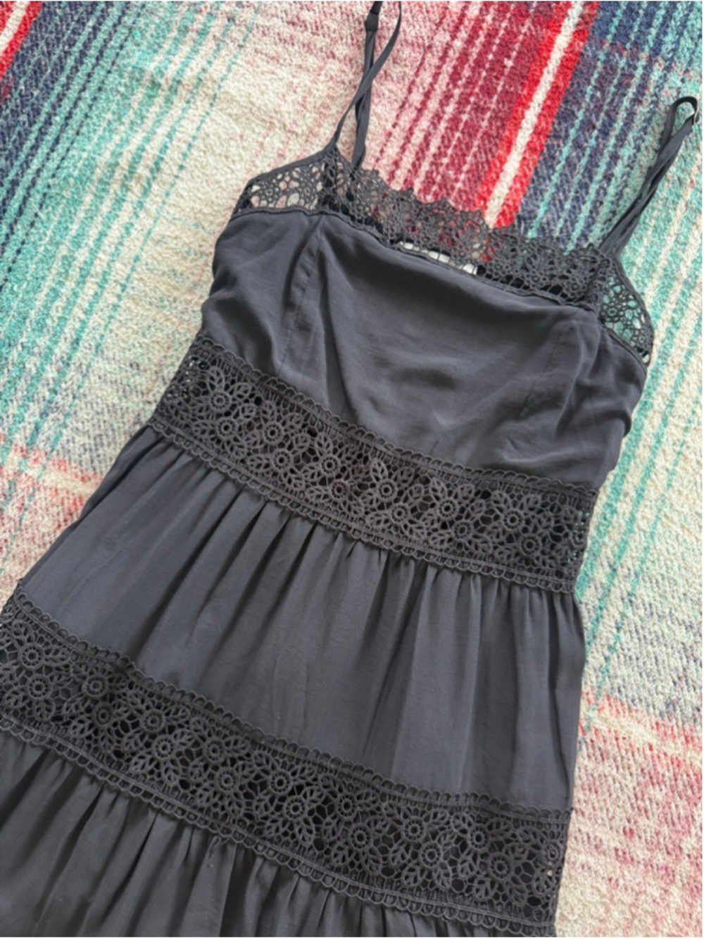 Women's Pookie & Sebastian Black Lace Mini Dress S - Picture 2 of 9